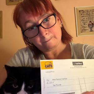 Pauline Clarkson, £5 Weekly Lottery winner “Thank you for my win. I have three cats; the one in the photo with me is Felix. Winning means a lot as Cats Protection has helped me in the past, and I like to help all cats get the help they need.”